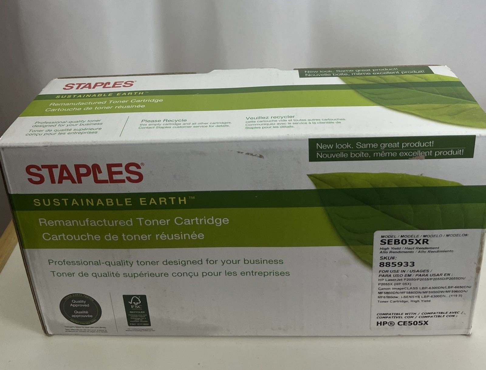 Staples Sustainable Earth SEB05XR Replacement for HP CE505X Toner Black