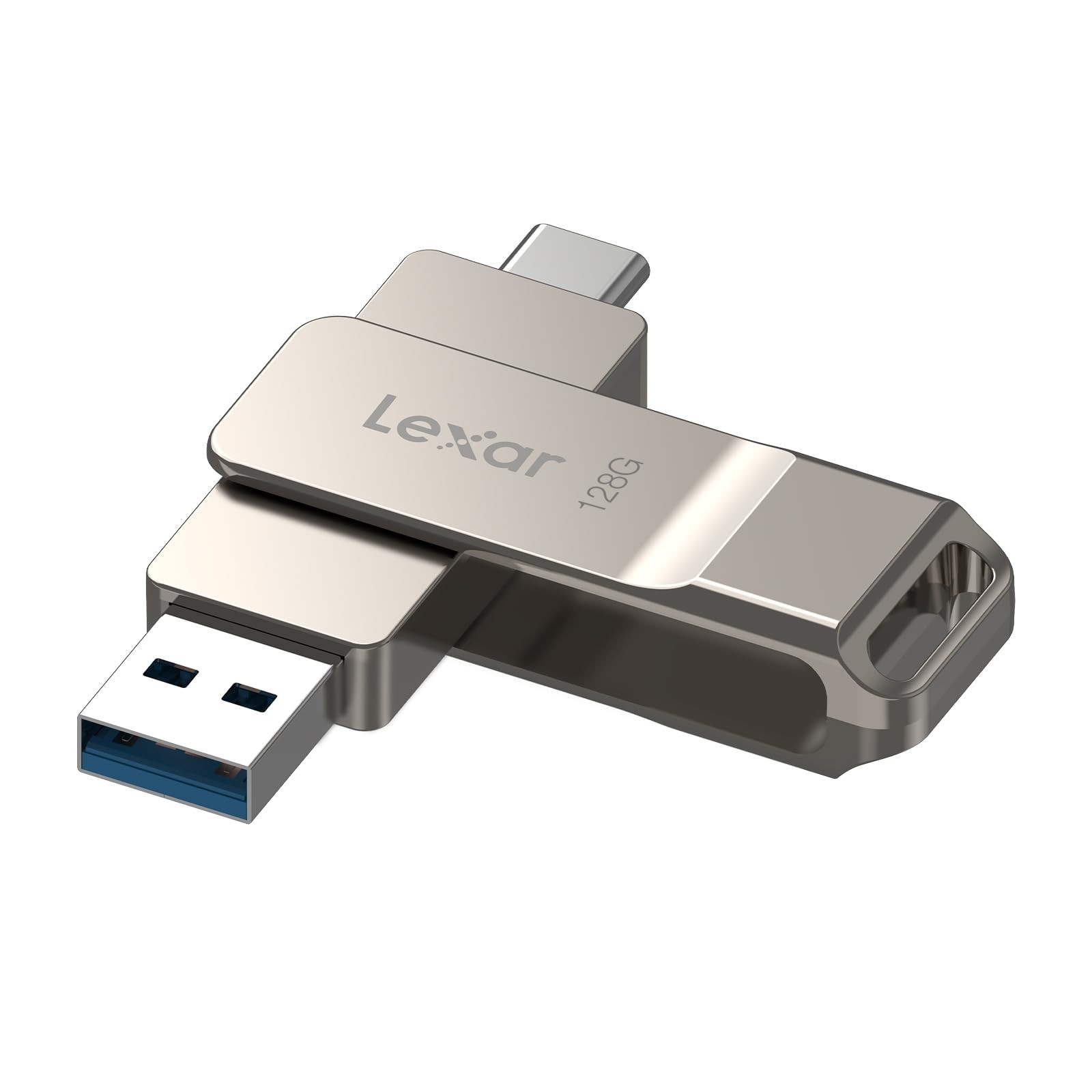 Lexar D40E 128GB Dual USB 3.2 Gen 1 TypeC Jump Drive, Champagne Silver