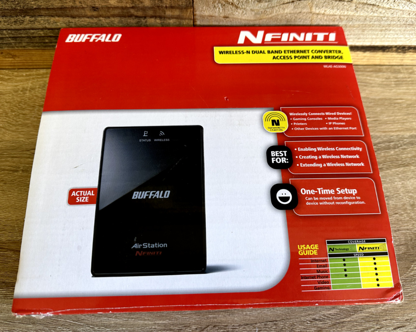 Buffalo AirStation Nfiniti Model WLAE-AG300N Wireless N Ethernet Converter Point