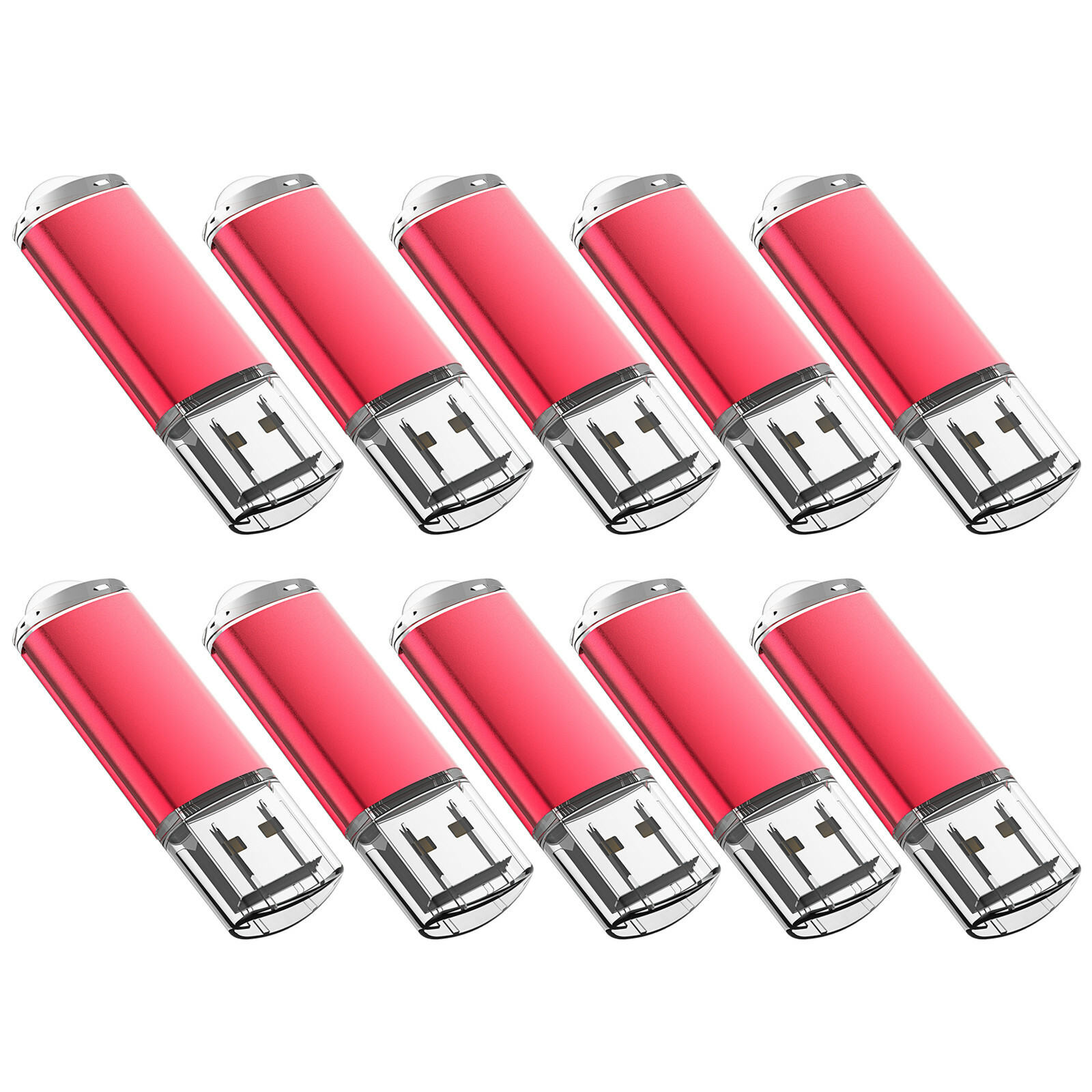 Wholesale 10/20/50/ 100PCS 4GB 2.0 USB Flash Drive Metal Rectangle Memory Stick