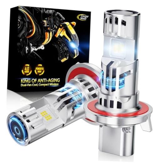 Fog Bulbs Bulb with Dual Cooling Fan, 10X Brightness Real 1:1 Size, Long H13