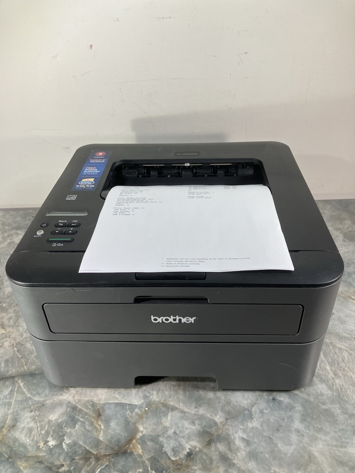 Brother HL-L2340DW Monochrome Wireless Laser Printer 2700 Page Count