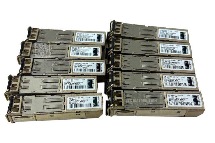 DS-SFP-FC-2G-SW I LOT OF 10 Genuine Cisco MDS 9000 2 Gbps 1/2 FC SFP Module
