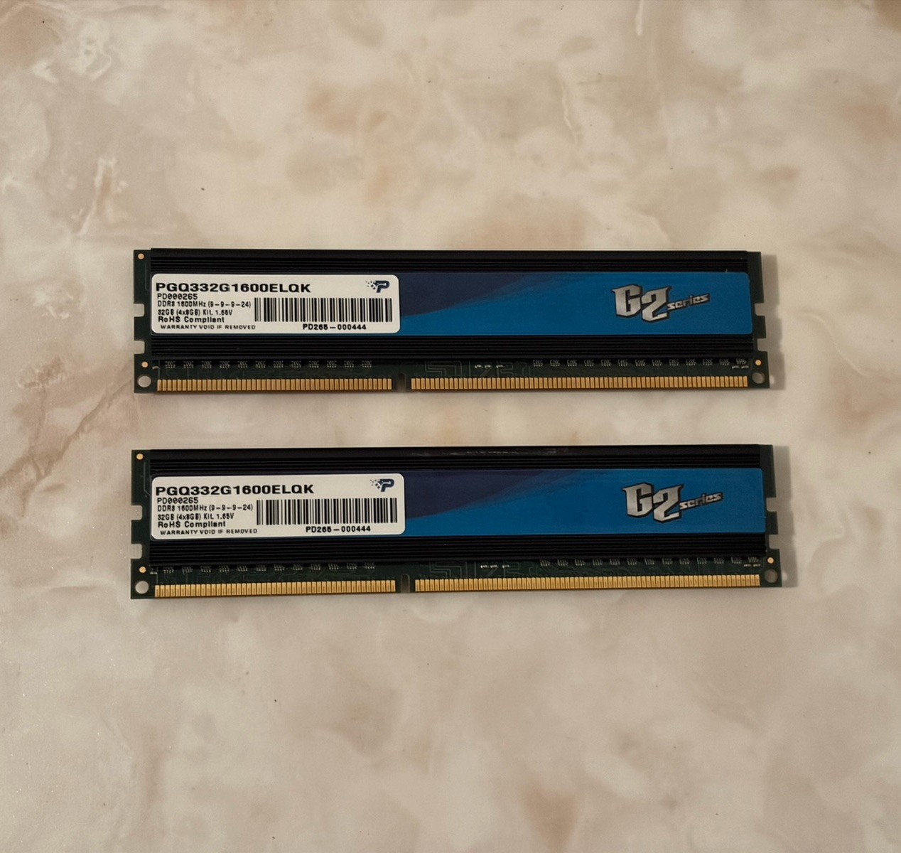 Patriot G2 Series 16GB (2x8GB) DDR3 1600MHz Desktop Memory RAM PGQ332G1600ELQK