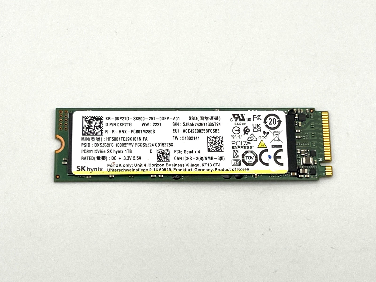SK Hynix HFS001TEJ9X101N 1TB Gen4 M.2 NVMe SSD