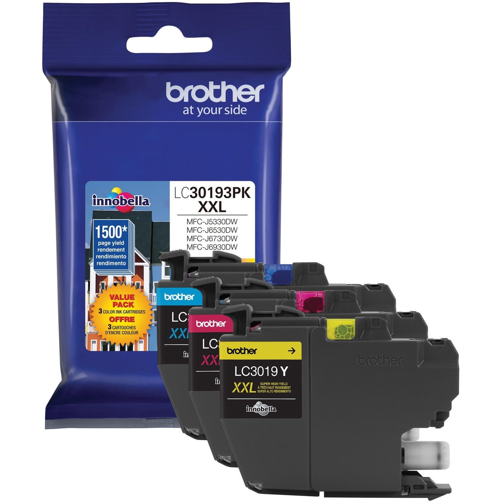 Cartridges Ink LC30193PK Super High Yield XXL 3 Pack Brother Printer