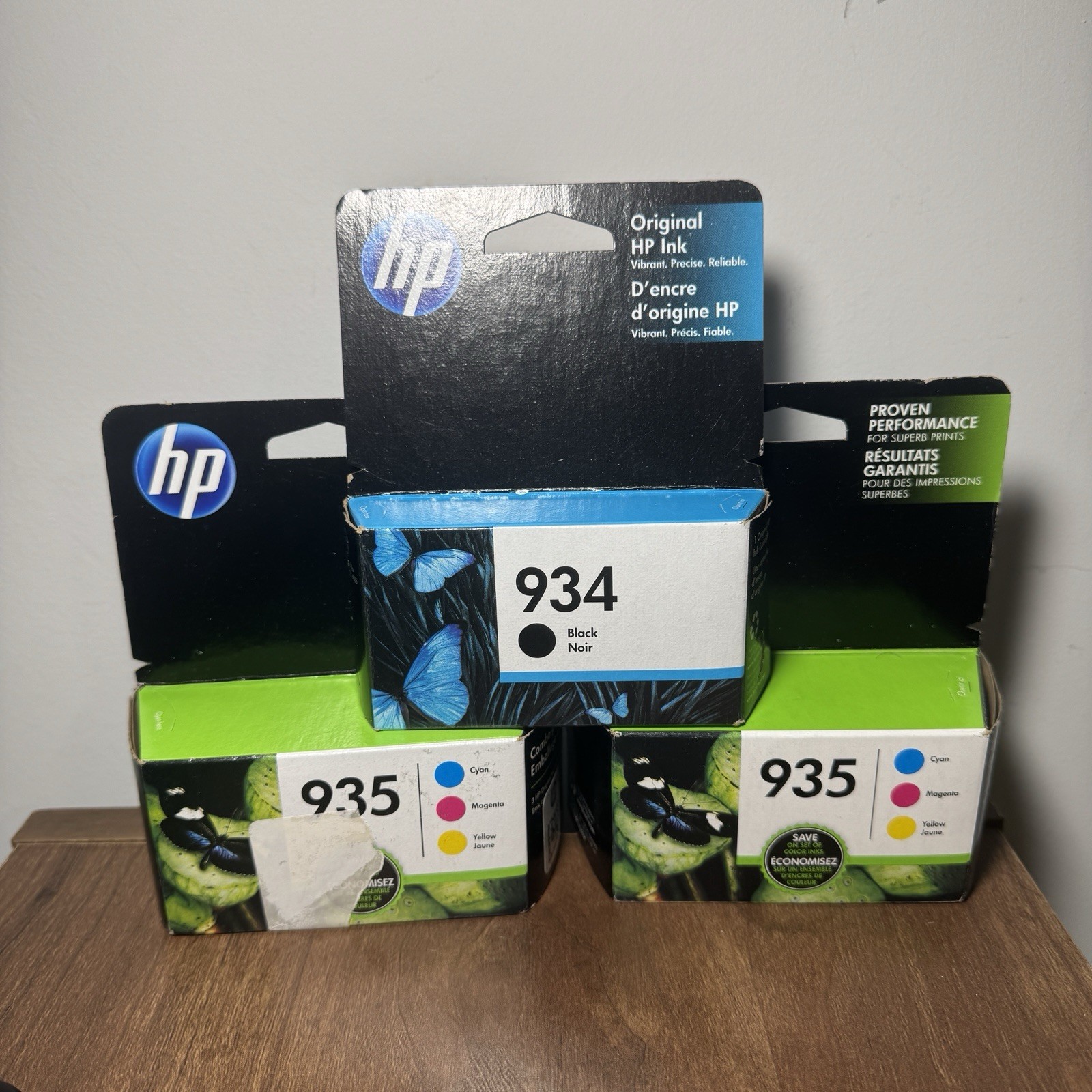 Lot of 3 HP 935/934 Color Ink Cartridges Cyan Magenta Yellow Exp 2020 Genuine