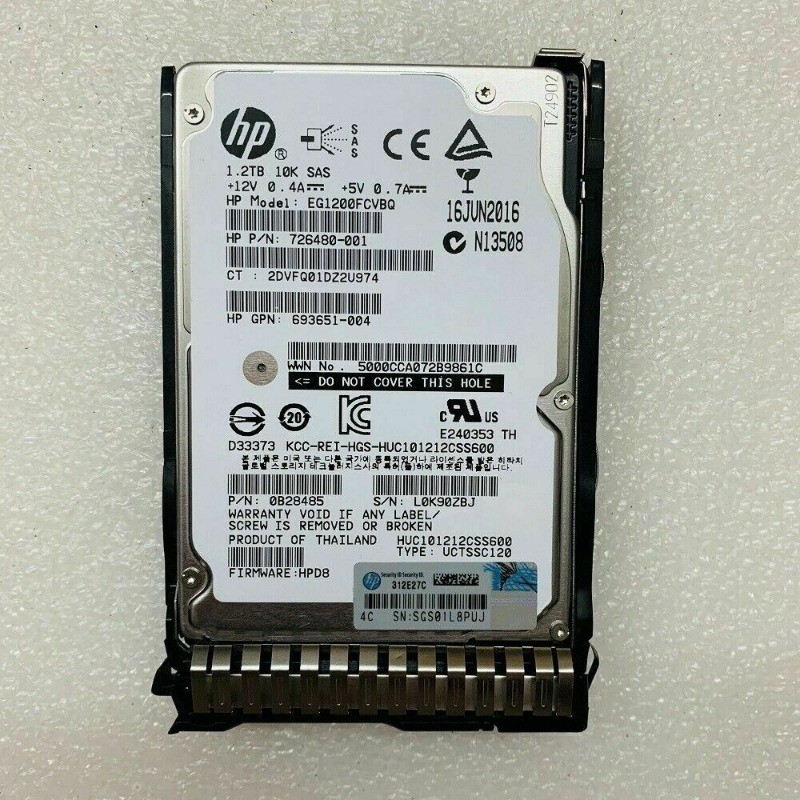 FOR HP 718162-B21 718292-001 726480-001 1.2TB 6G 10K 2.5" SAS Gen8/9 Hard Drive