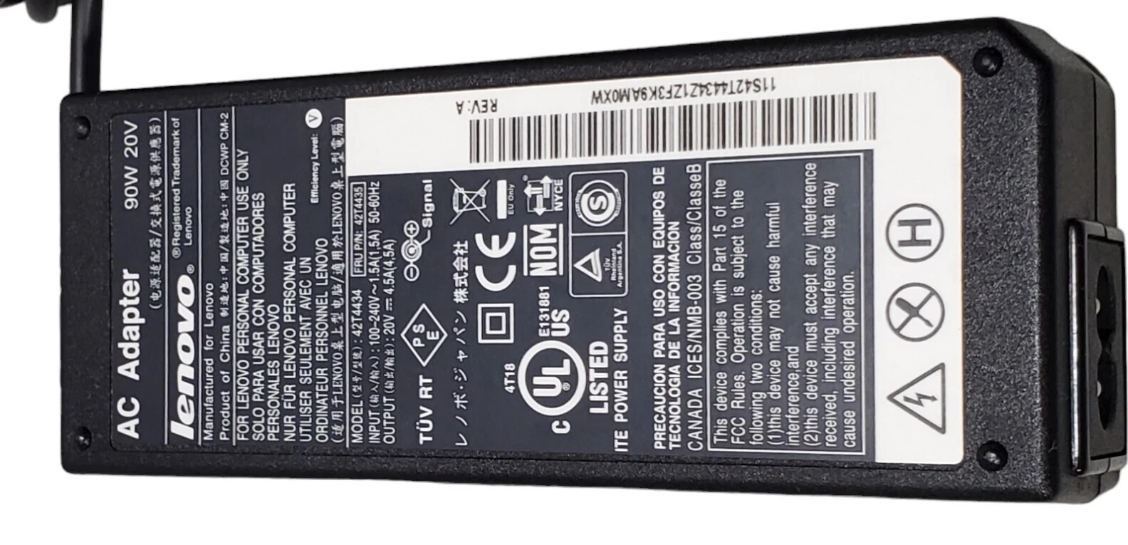 Lenovo 42T4434 Laptop AC Charger Adapter  42T4438 42T4439 20V 90W Genuine
