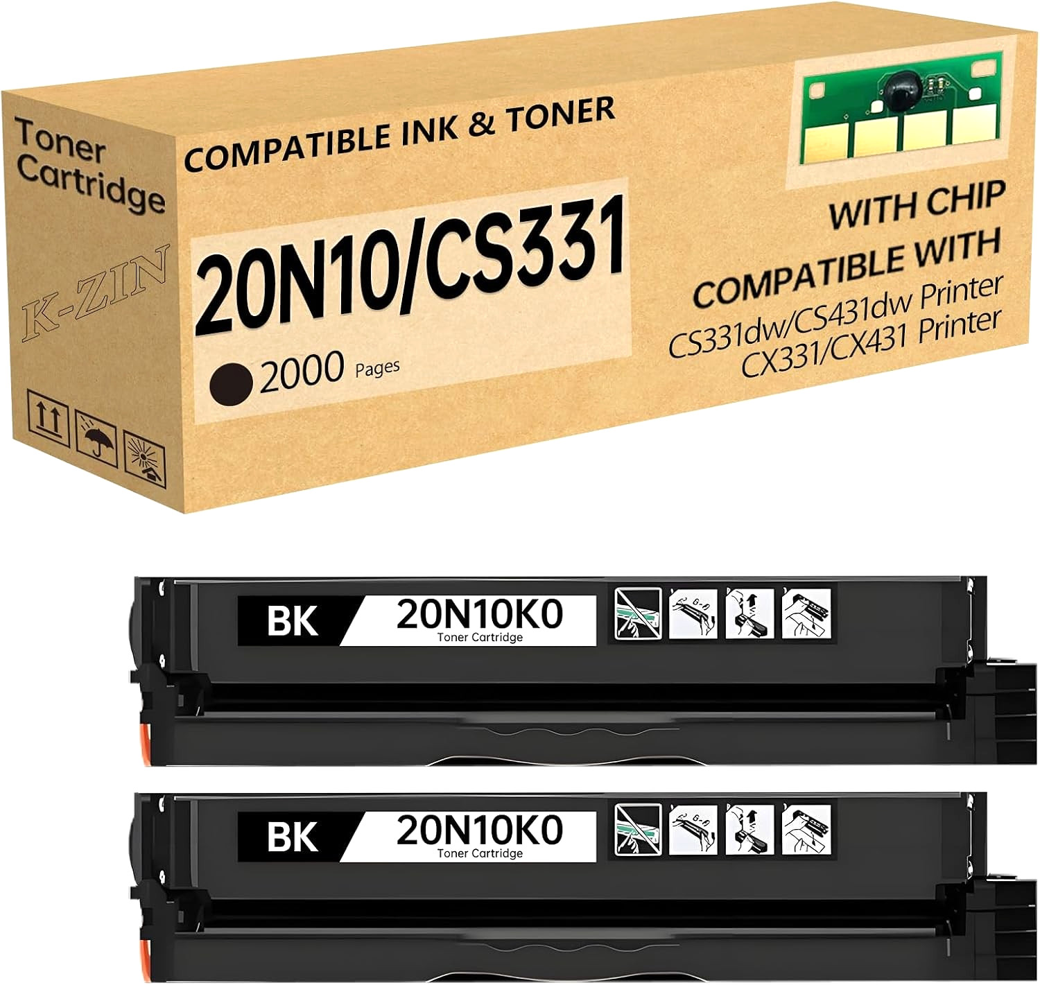 20N10K0 Black Toner Cartridge for with Lexmark CS331dw / CX331adwe / CX431adw