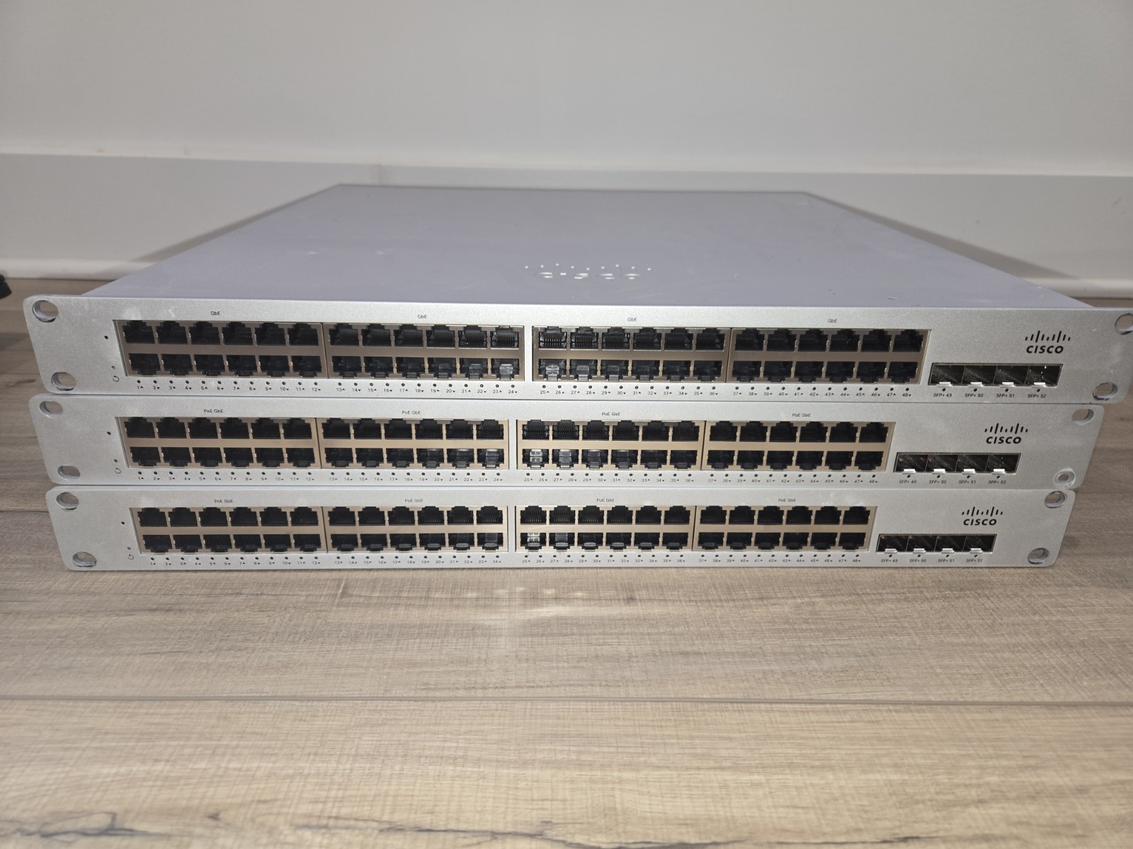 QTY 2 - Cisco Meraki MS250-48LP - 52 Ports Fully Managed Ethernet Switch