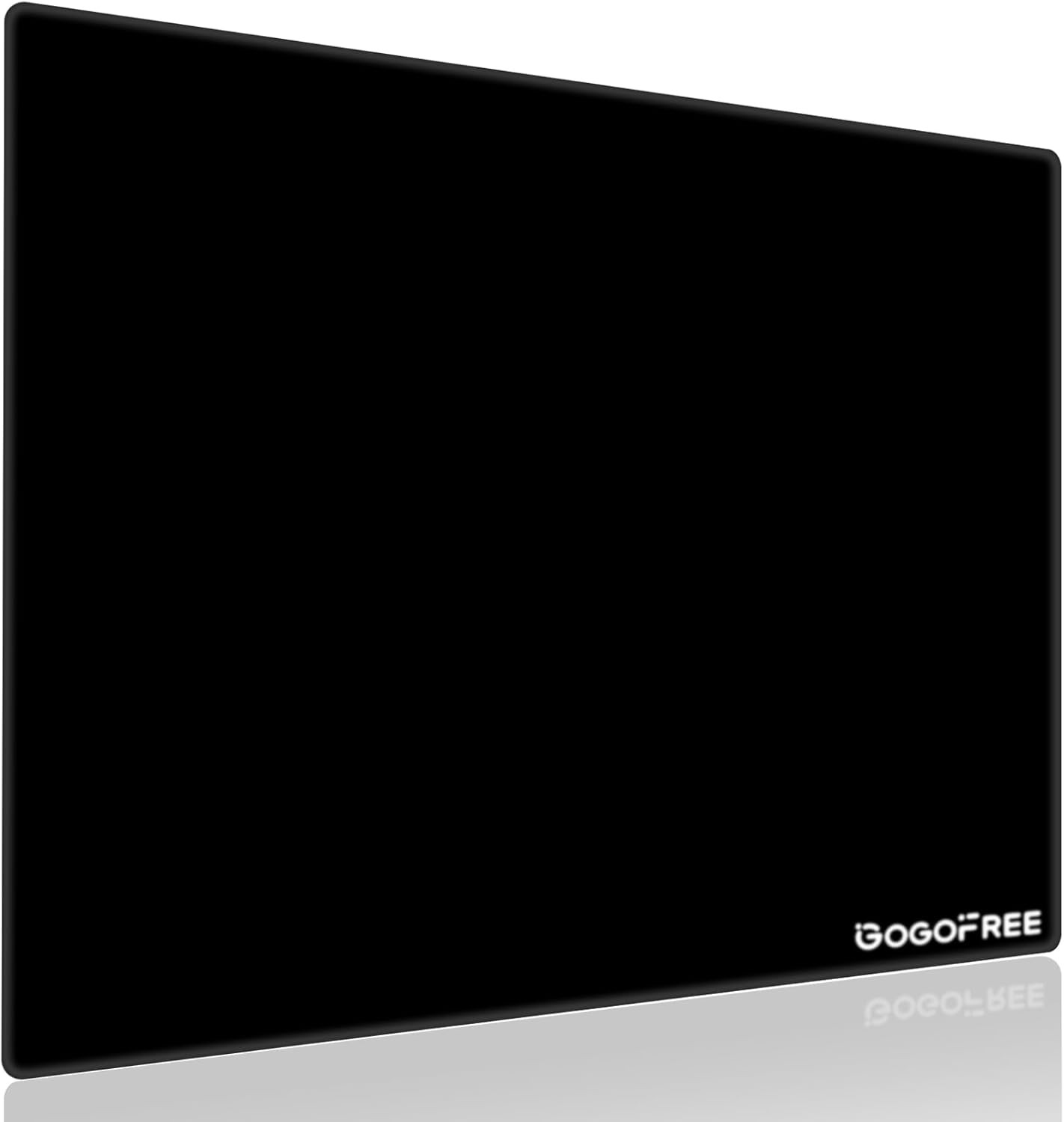 Black Glass Mousepad for Gaming, Ultra Smooth Mouse Mat with Hard