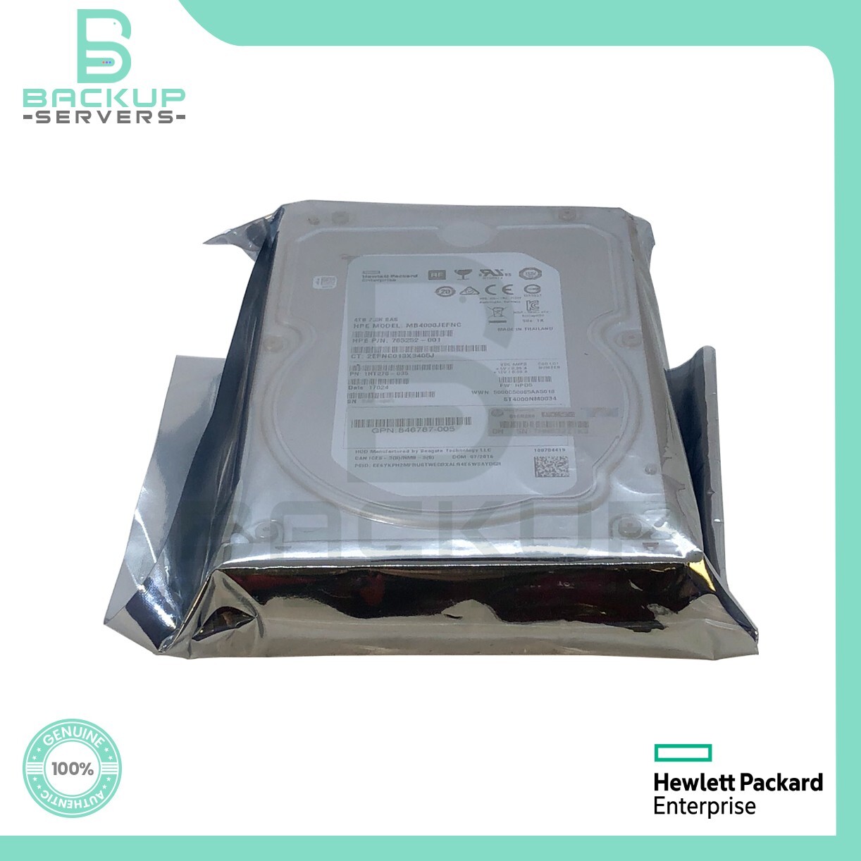 846996-B21 HP G1-G7 4TB 12GB 7.2K 3.5" 512e SAS Hard Drive 765252-001 847035-001