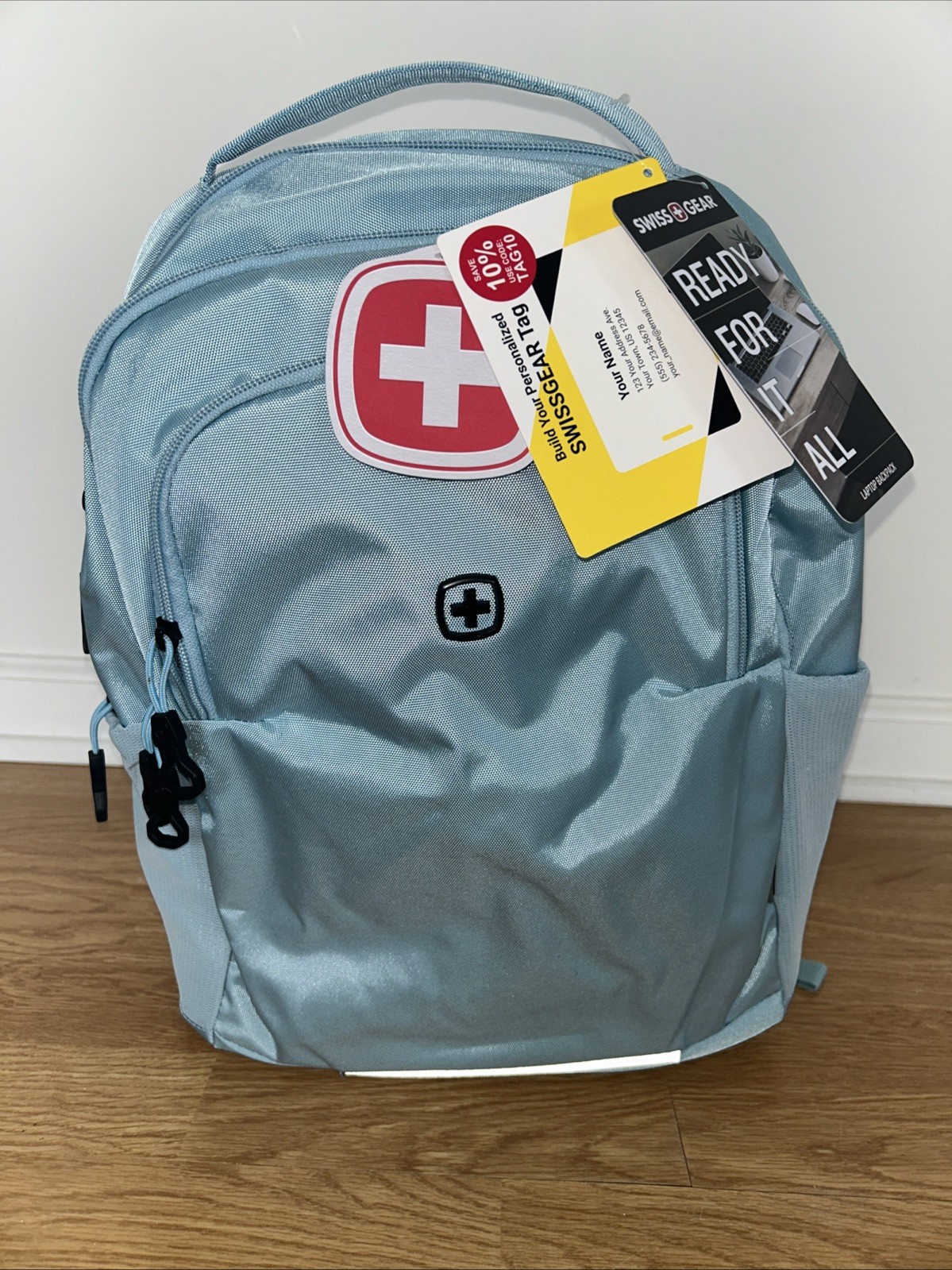 SwissGear Orientation Laptop Backpack, Light Blue 17"x12"x7