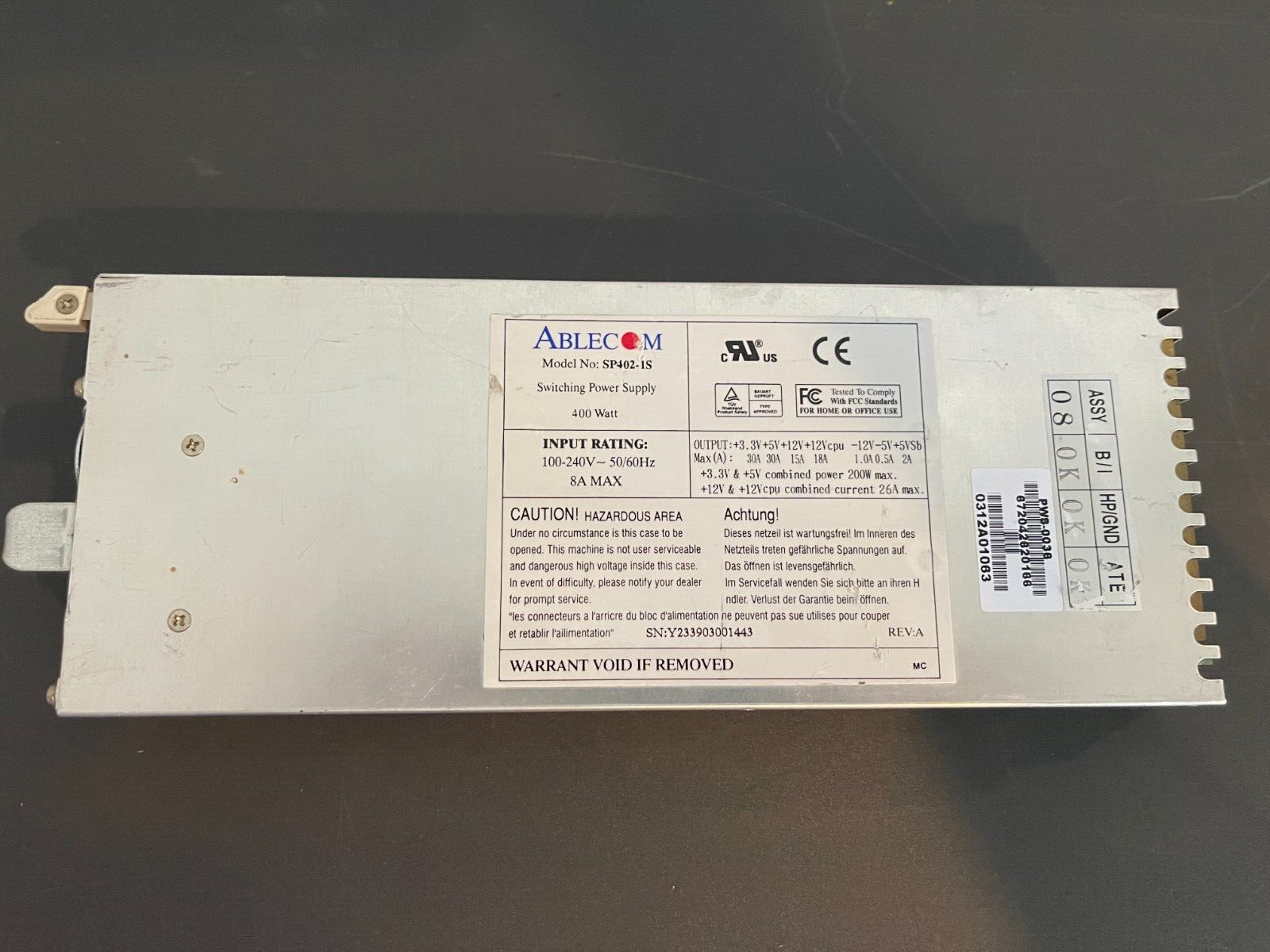 Ablecom Sp402-1S Switching Power Supply