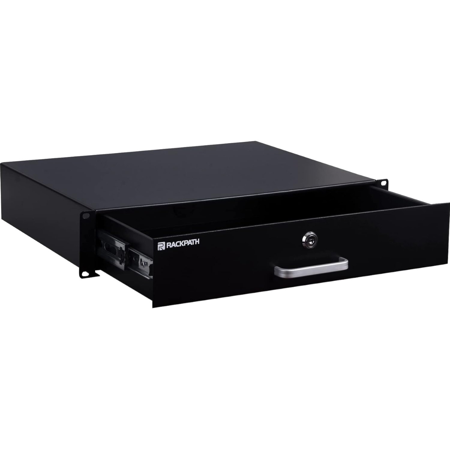 RackPath 2U Rack Mount Drawer 19 Inch Lock Key AV Network DJ Rack Cabinet