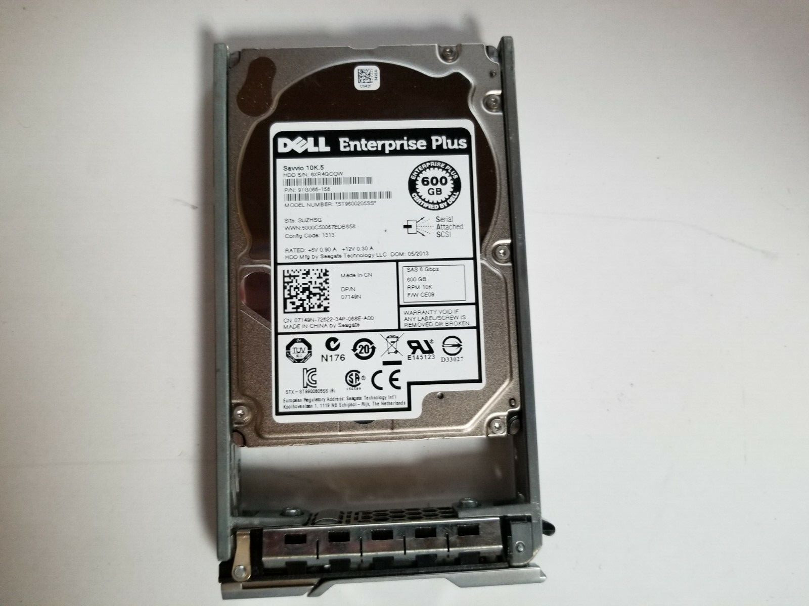 Dell Enterprise Plus 600GB 10K 6Gbps SAS 2.5'' HDD - 7149N / ST9600205SS  W/CADY