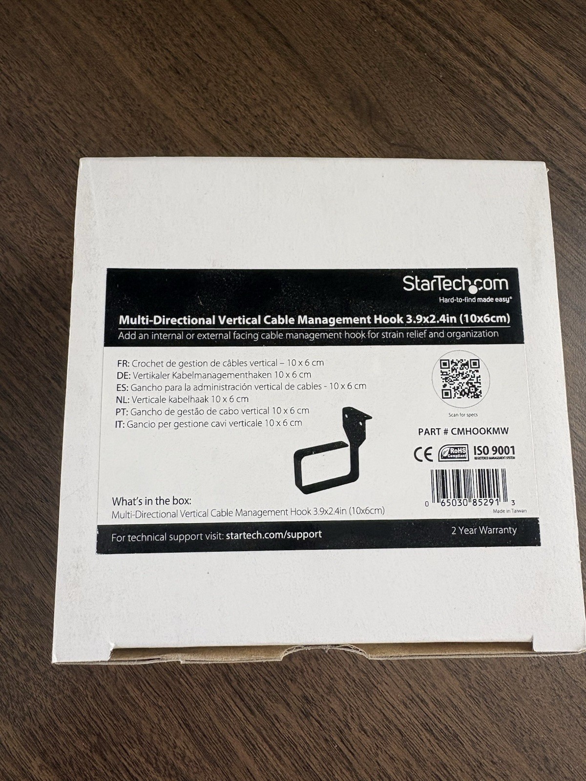 StarTech Multi Directional Vertical Cable Management D-Ring Hook
