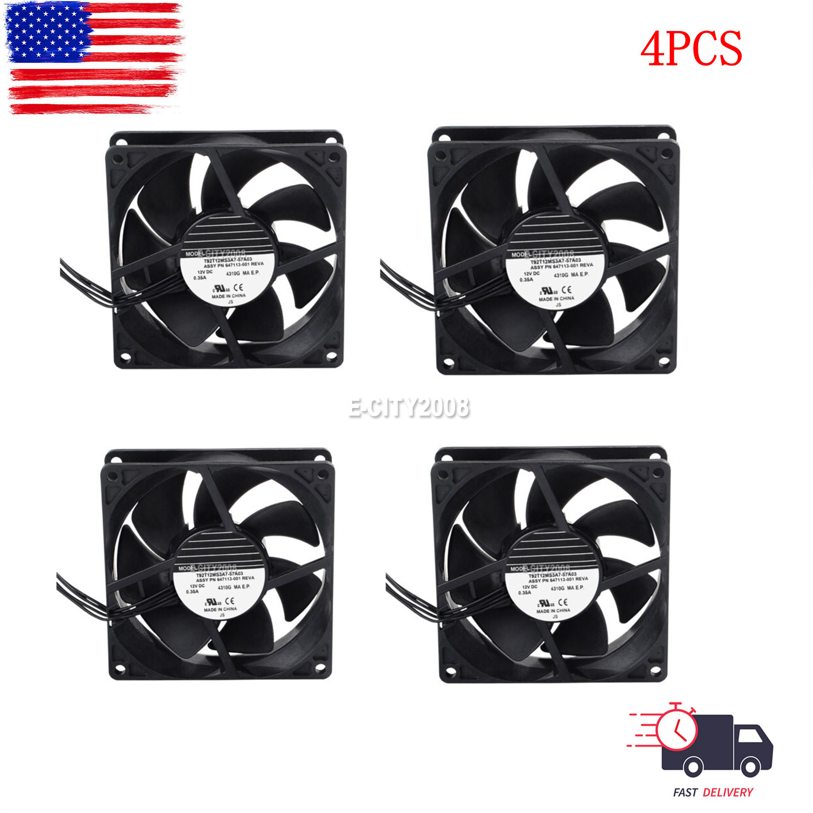 4PCS 647113-001 For HP CPU SYSTEM Cooling FAN MODULE FOR Z SERIES Z820 Z840