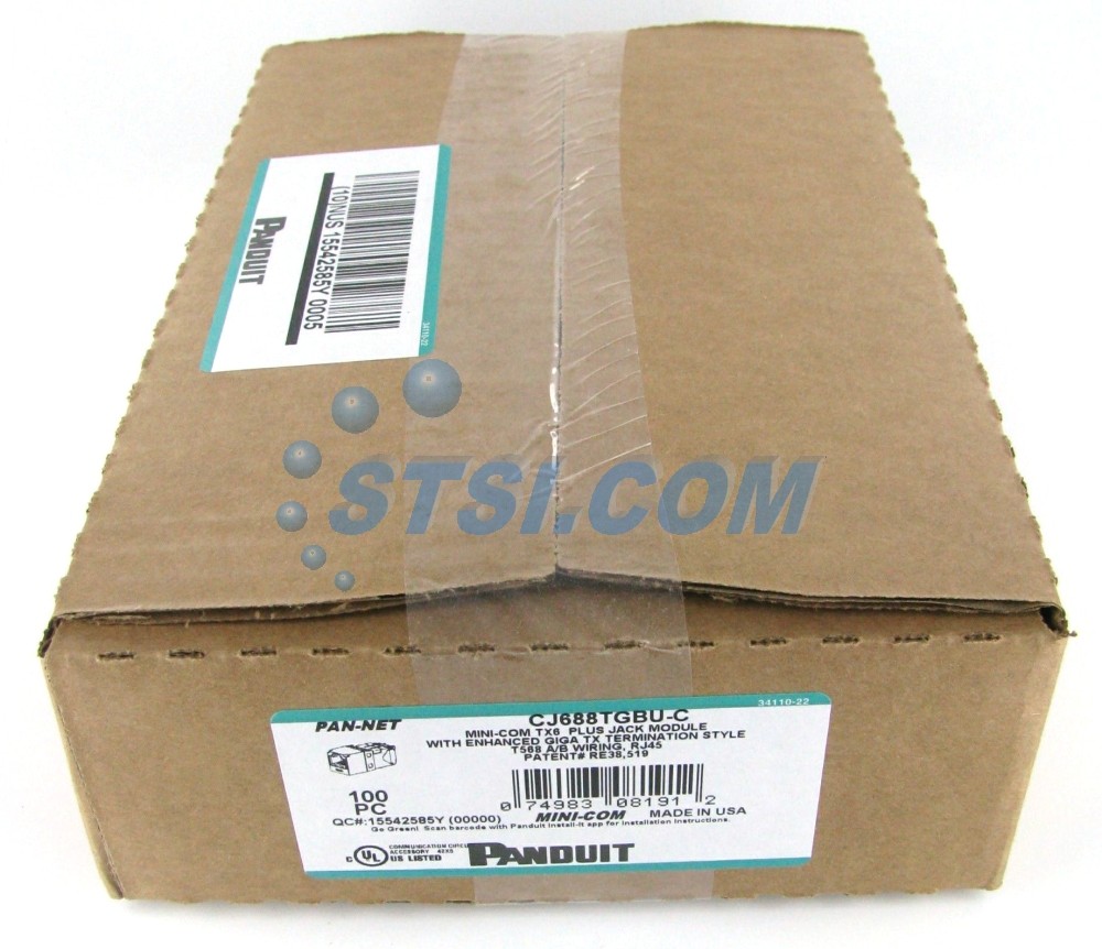 (100) Panduit CJ688TGBU-C Cat6 Mini-Com Jack Module, Blue GENUINE ~STSI