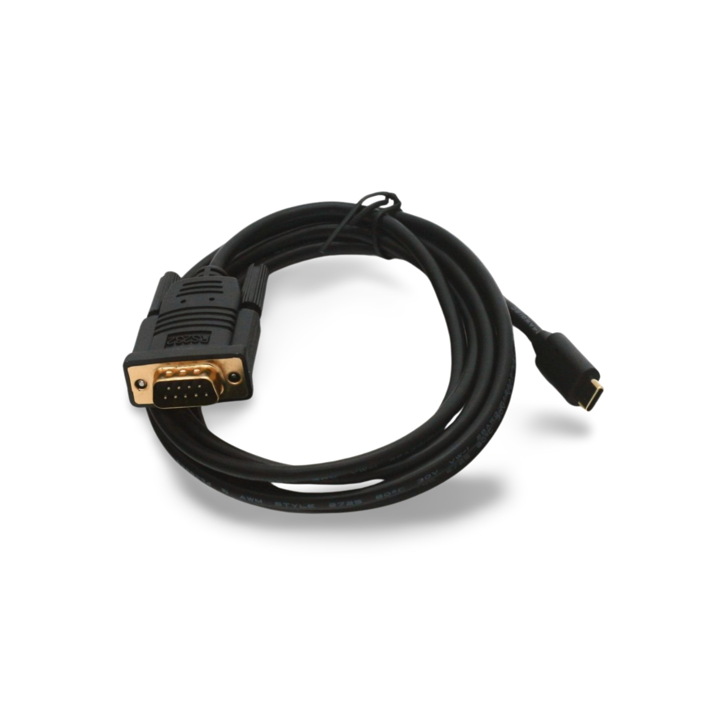 6ft USB C to DB9 Male Serial Port Adapter FTDI Chipset - Black