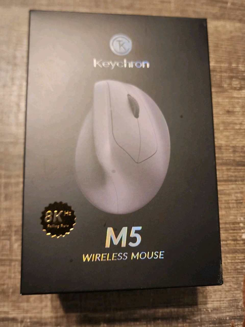 Keychron M5 8K Wireless Vertical Mouse with Thumb Wheel, PixArt 3950 Sensor