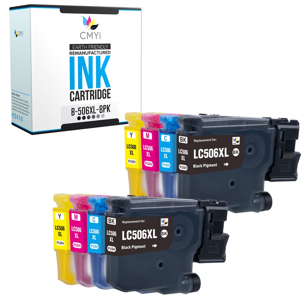 8PK Compatible CMYi LC506XL Ink Cartridges fits Brother INKvestment MFC-J4355DW