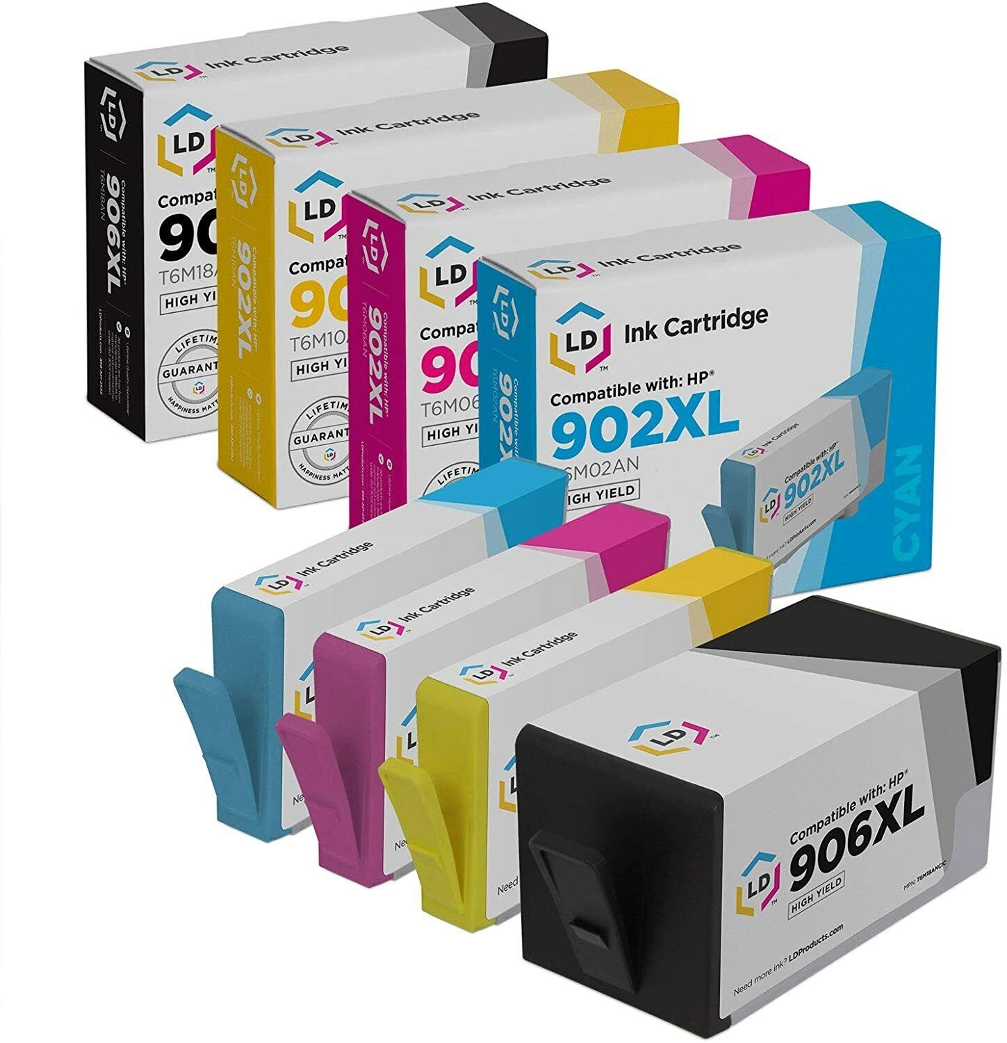 LD 4pk Comp Ink Cartridge for HP 906 906XL T6M18AN Black Cyan Magenta Yellow