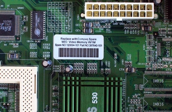 Motherboard, compaq mustang-s, audio/video, 1xisa,  120694-101, 387640-101