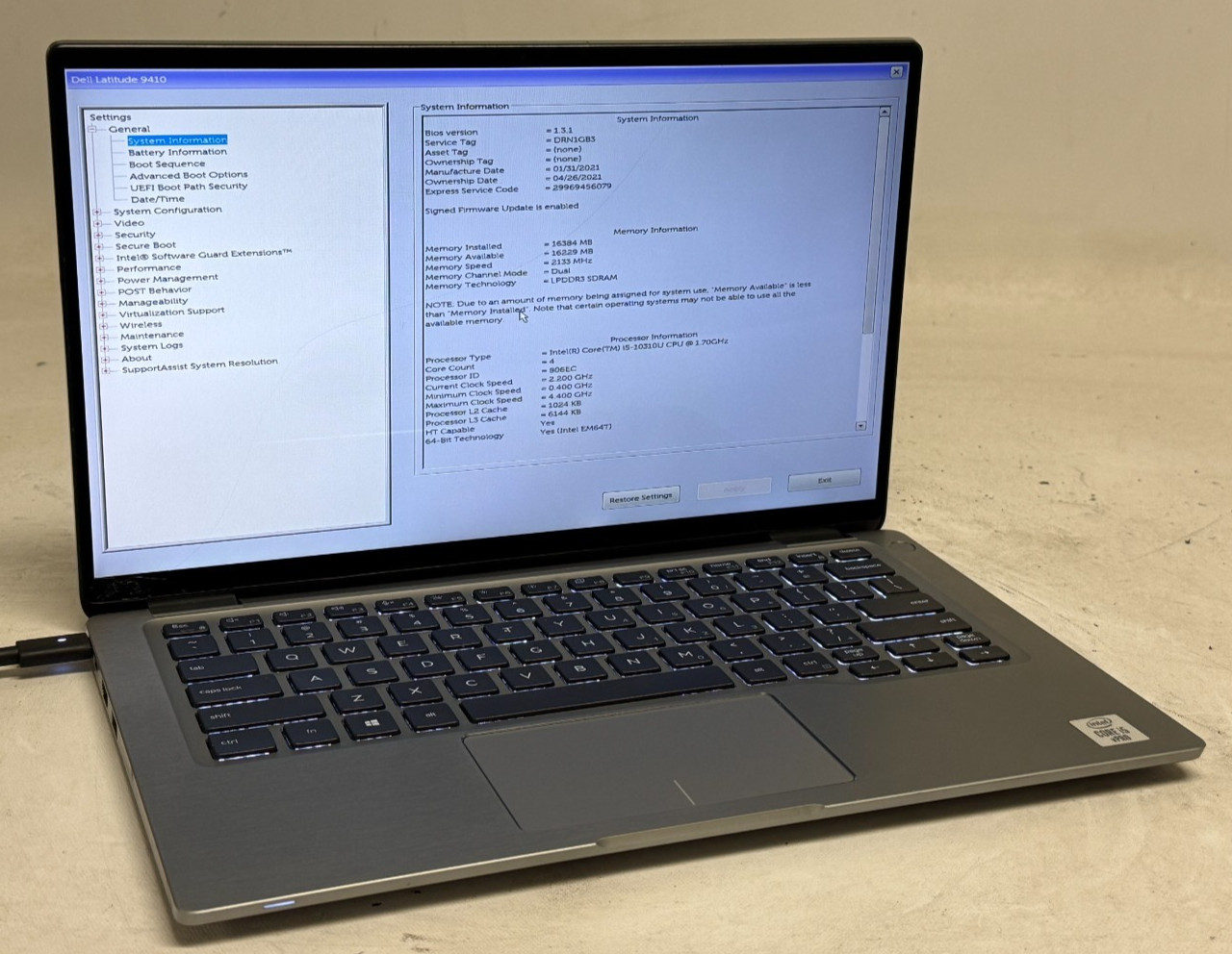 Dell Latitude 9410 2in1 14" (i5-10310u - 16GB RAM - 256GB SSD - Win11Home)