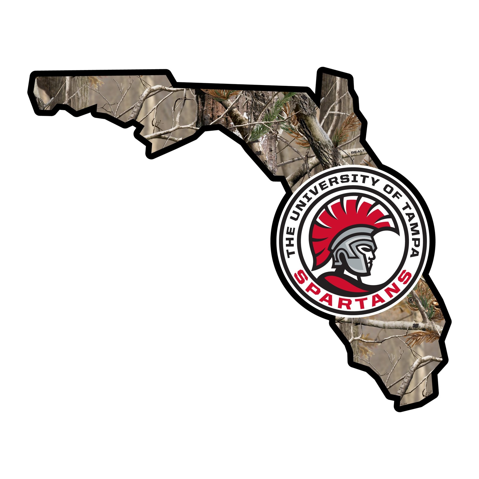 University of Tampa Spartans Realtree Camouflage Sticker/Magnet