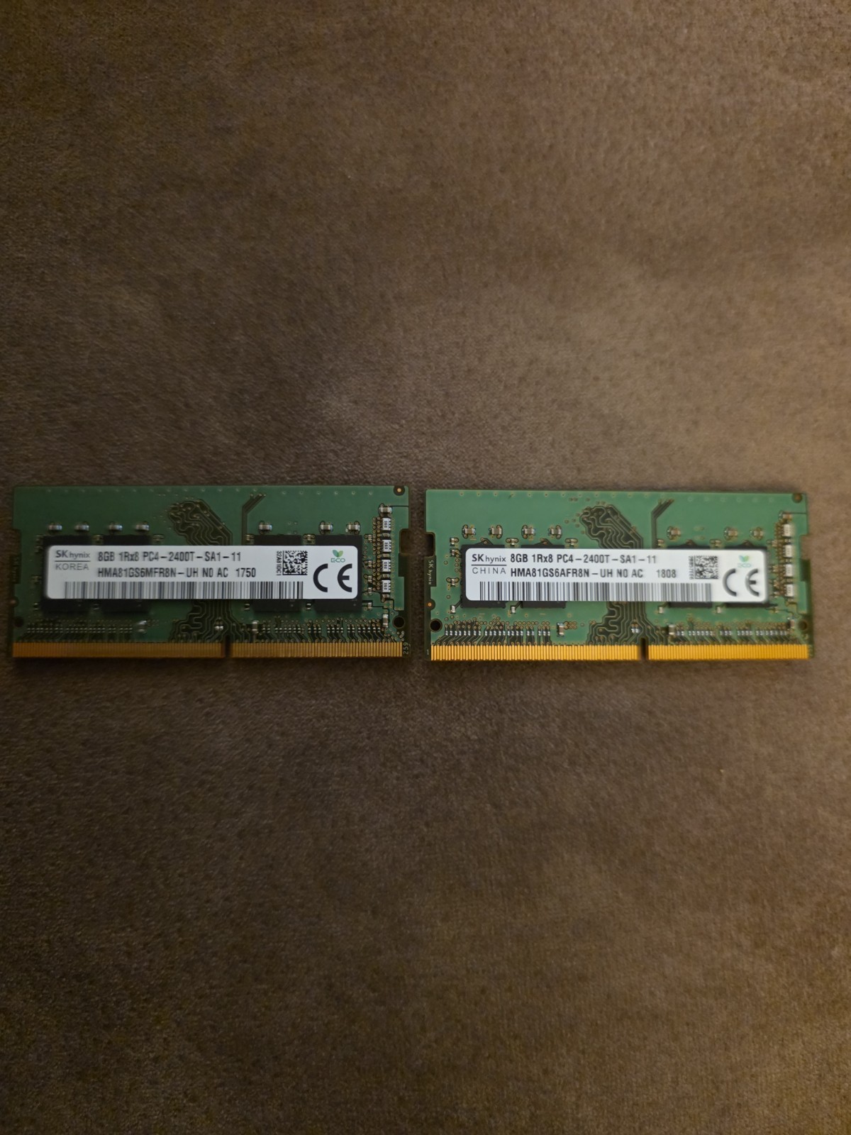 2 Sticks DDR4 SK Hynix 8GB 1Rx8 2400MHz SO-DIMM Laptop RAM