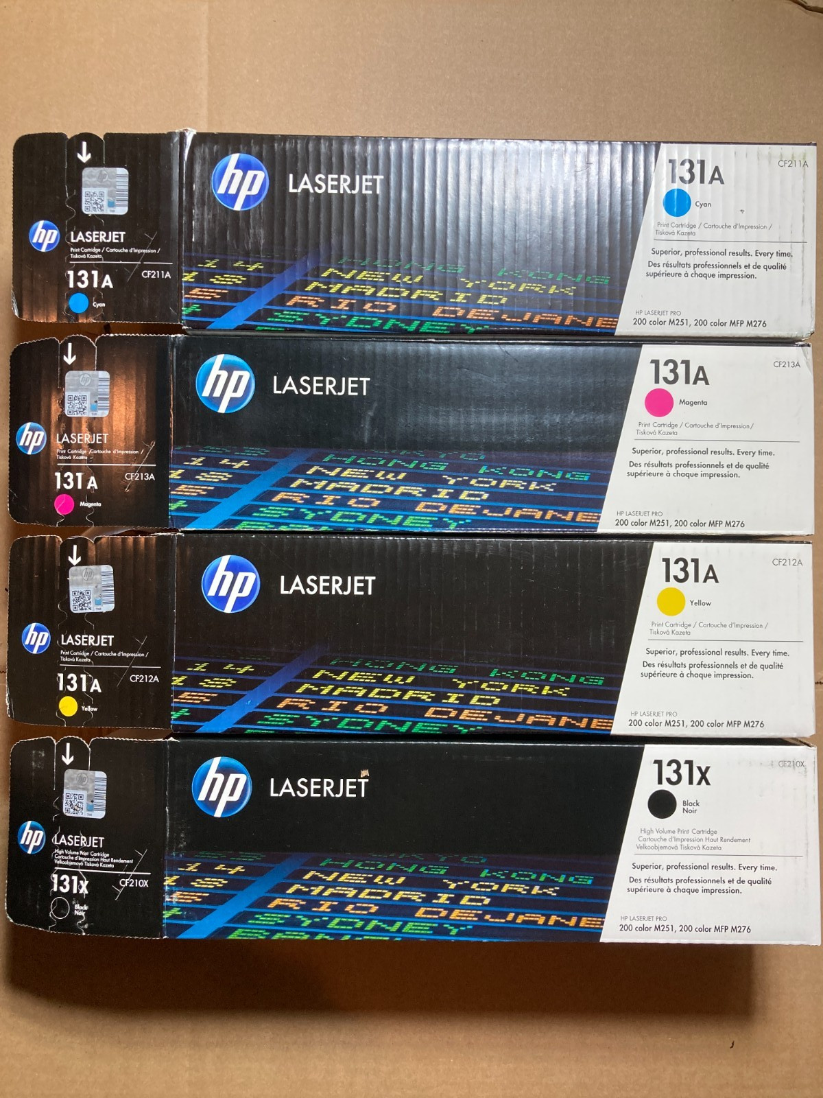 HP 131X Black High Yield, 131A Cyan/Magenta/Yellow Standard Yield Toner Set