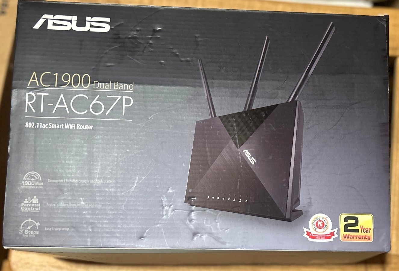 Asus RT-AC67P AC1900 WiFi 5 Gigabit Router Dual Band Wireless MU-MIMO 802.11ac