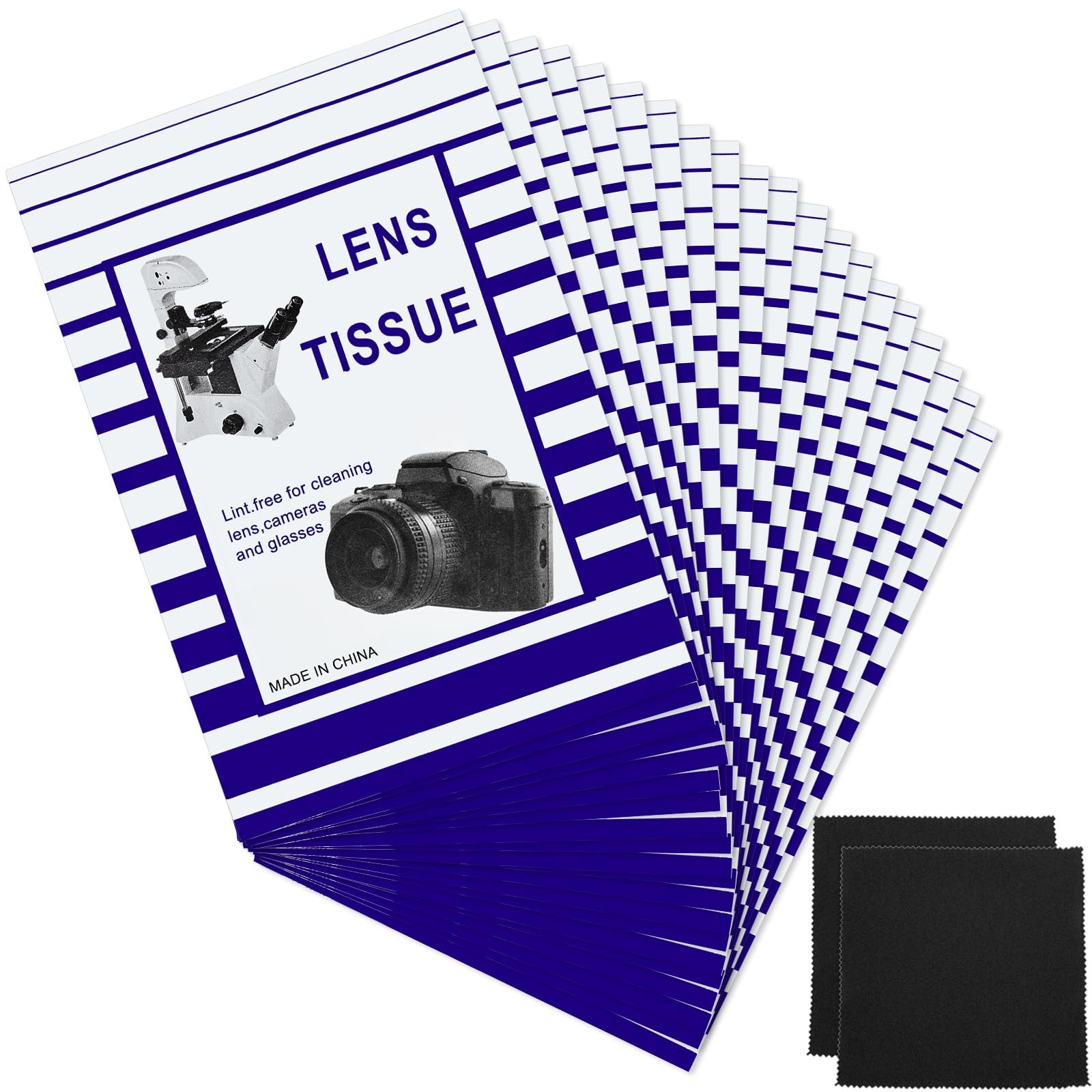 500 Pieces Lens Cleaning Paper Tissue and 2 Double Sided white 