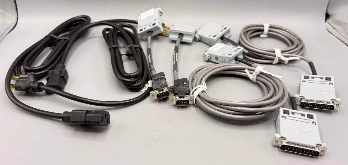 Lot 3 AMP DB25 DB9 Serial Interface Cable Kits + AC Power Cord Hayes Modem