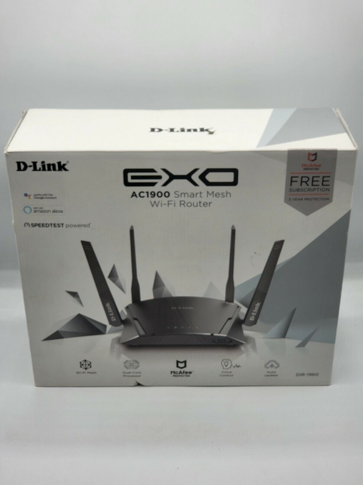 D-Link WiFi Router AC1900 DIR 1960US Dual Band Smart EXO Mesh Works w Alexa
