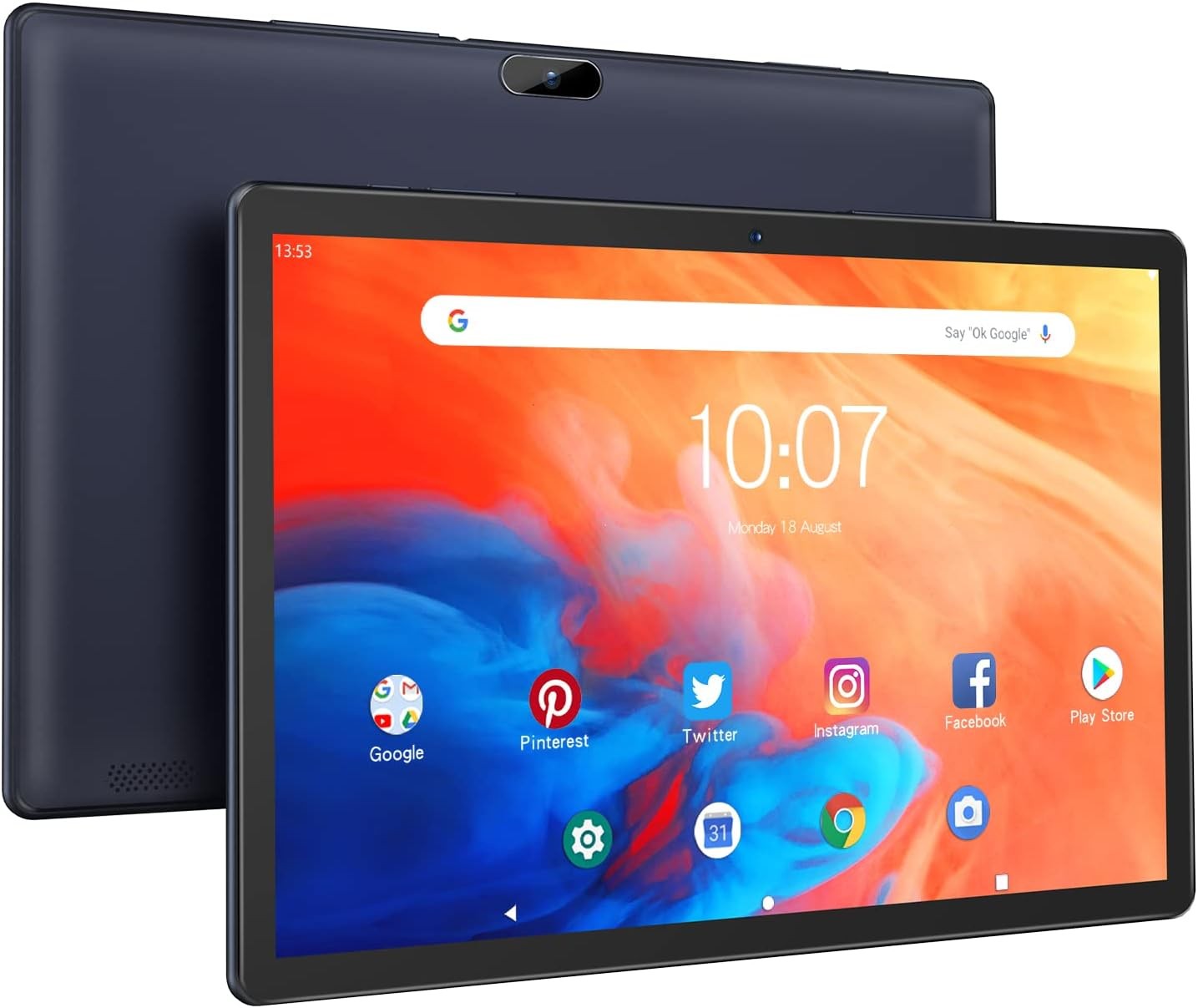 PRITOM 10 inch Android Tablet, 64GB 10" Pad Quad-Core Processor 5000mAh Wifi