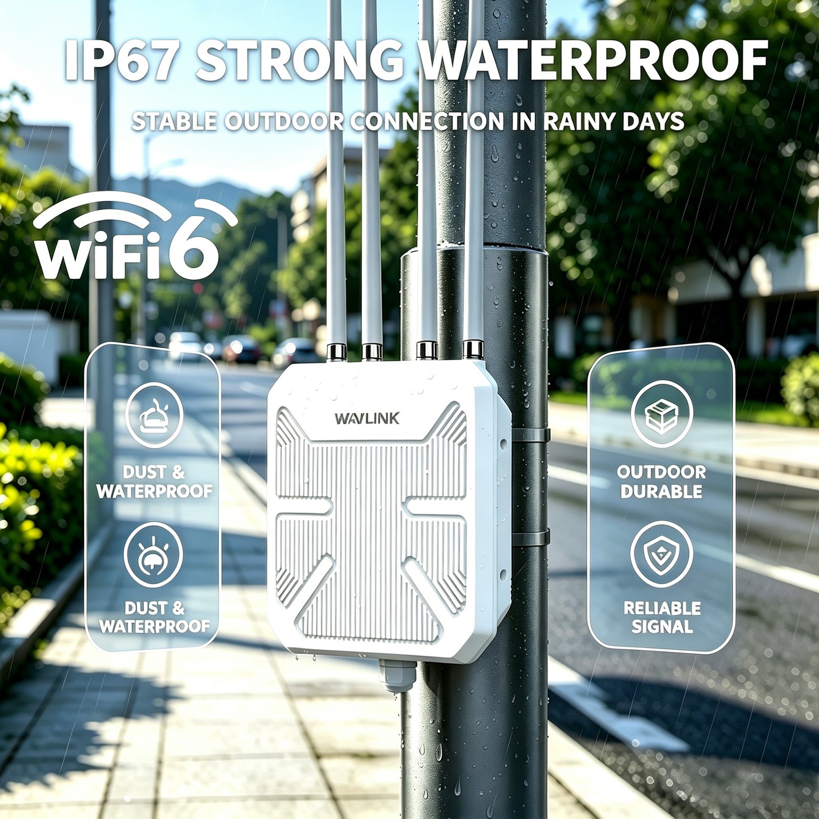 Wavlink WiFi 6 Router 1800Mbps Wireless Router High Speed Outdoor Long Extender