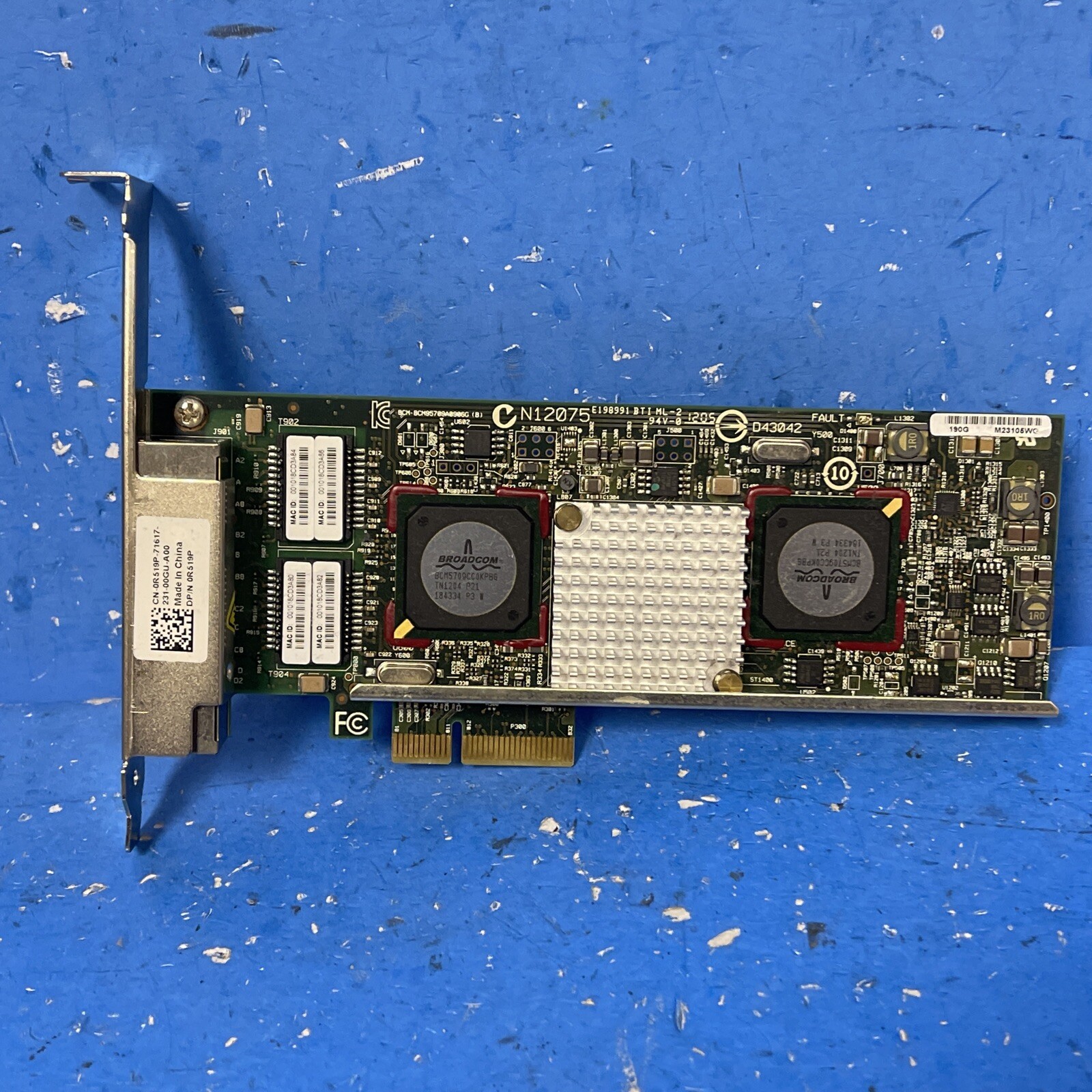 Dell Quad Port 1000Base-T RJ-45 1GB Gigabit Ethernet Network Adapter Card 0R519P