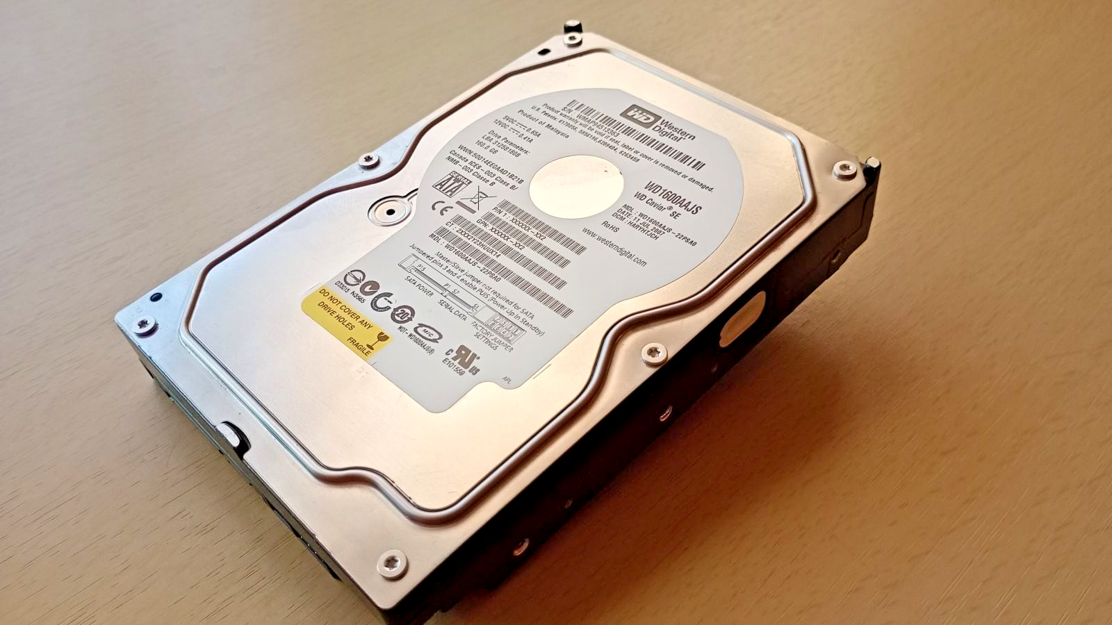 Western Digital 160GB WD1600AAJS-22PSA0 7.2K SATA 8MB Cache Hard Drive