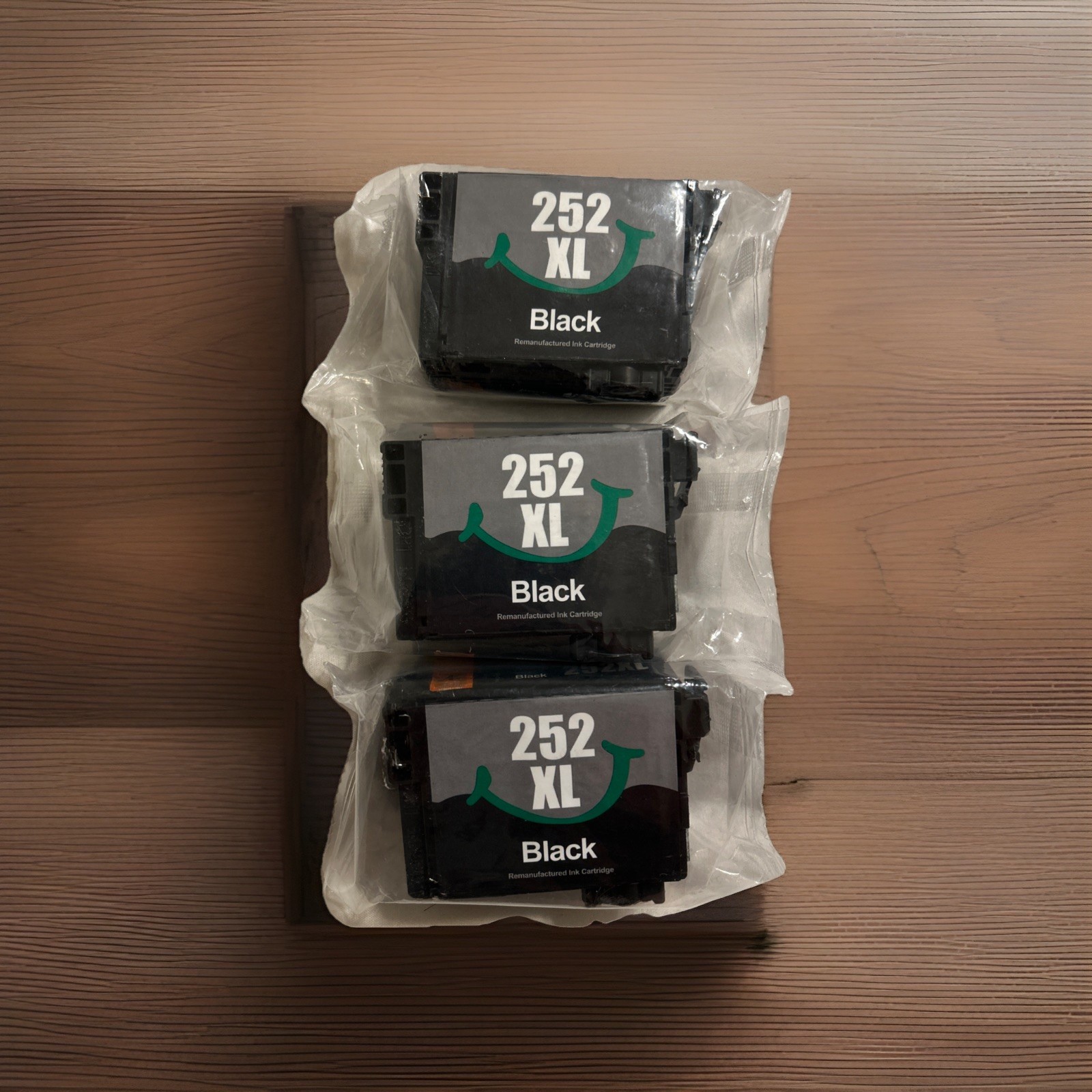 NEW AND SEALED (3)  252 XL BLACK INK CARTRIDGES - COMPUTER PRINTER 252XL  NEW