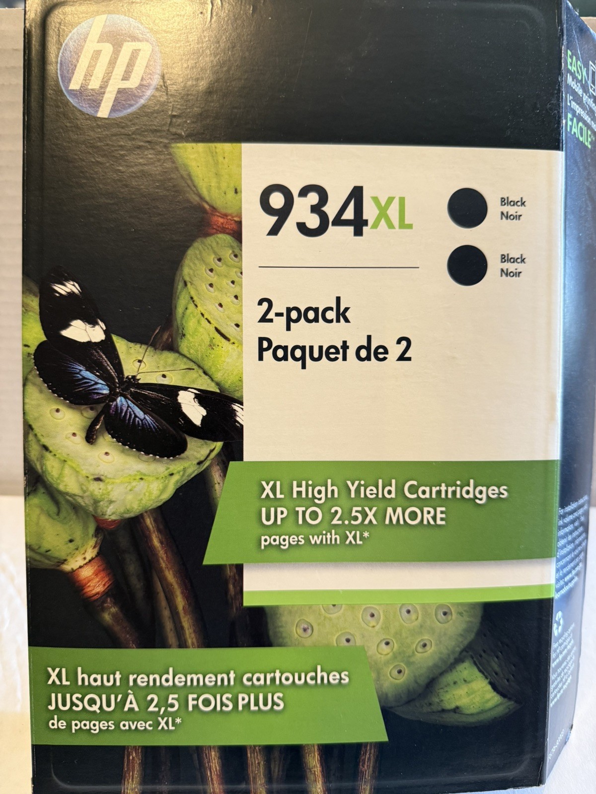 Genuine HP 934XL High Capacity Ink Cartridge 2-Pack - Black  Expiration 03/2019