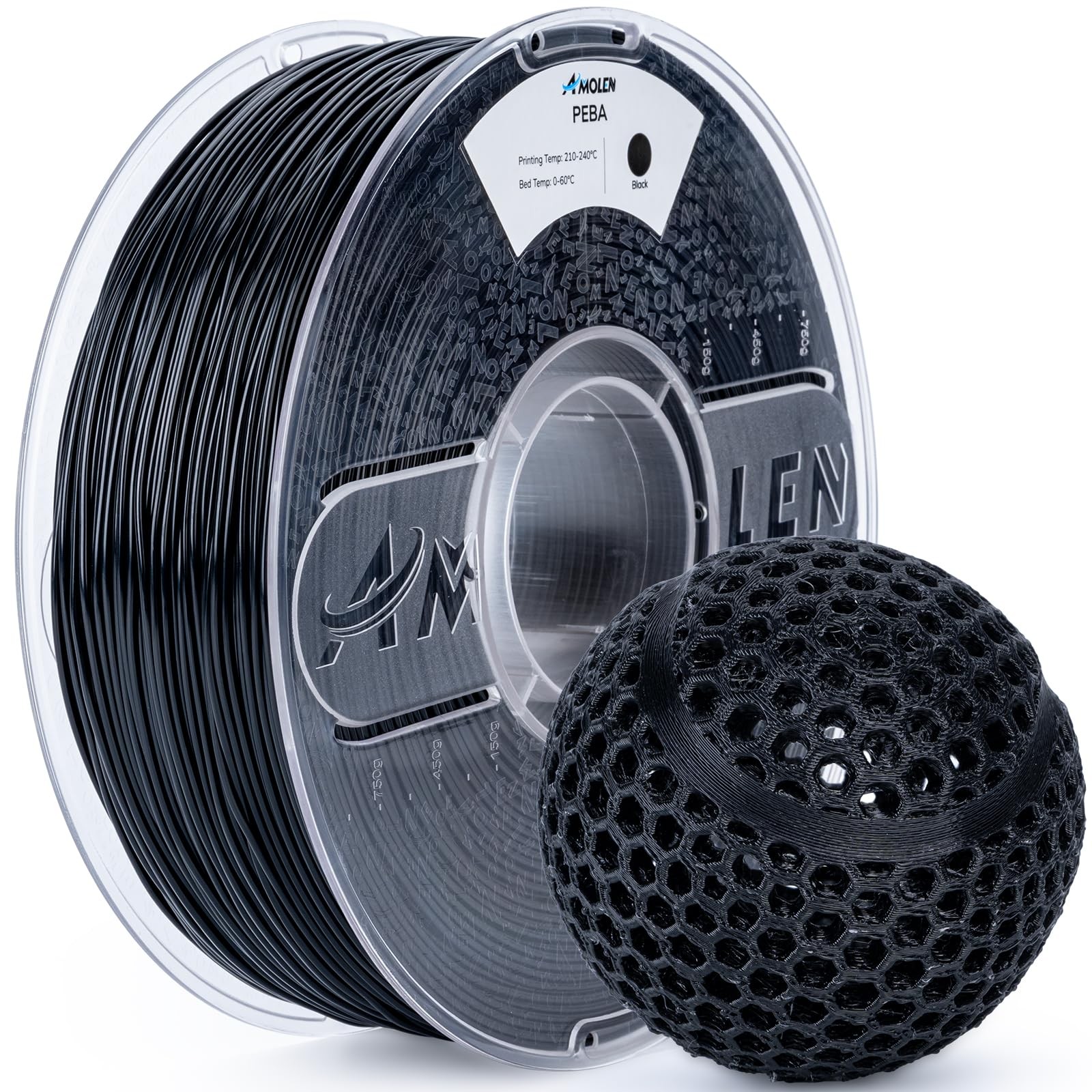 PEBA 90A Flexible 3D Printer Filament 1.75mm High Speed Robotics Spool