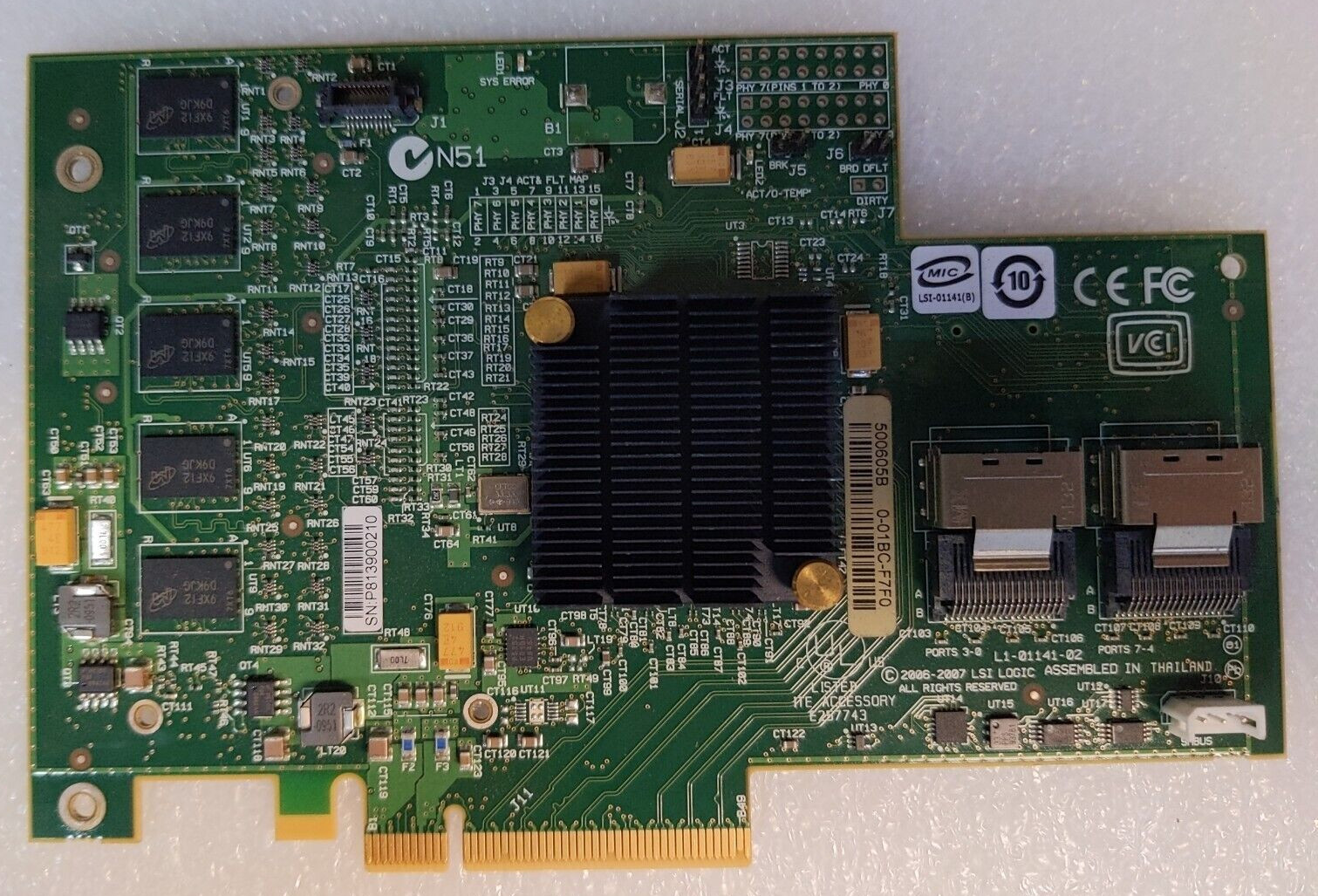 IBM ServeRAID MR SAS 8708E FRU 43W4297 PCIe x8 SAS/SATA Controller