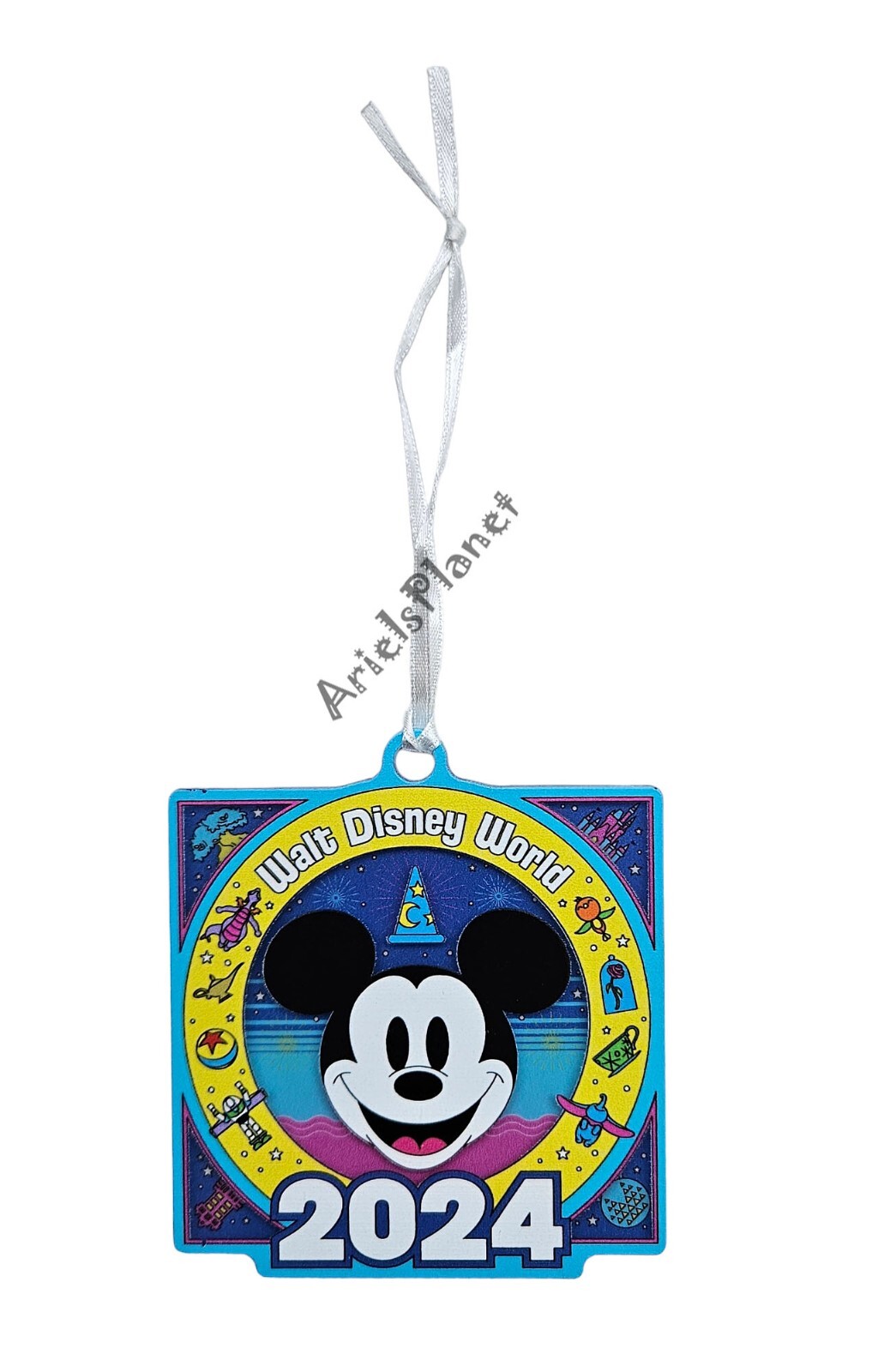 2024 Walt Disney World 4 Parks Mickey Mouse Hanging Acrylic 3-D Ornament