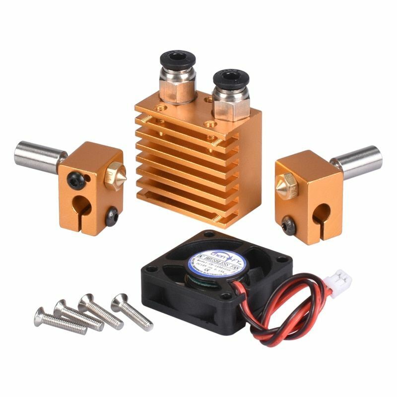 For 3D Printers Accessories Extruder V6 Dual Nozzle Double Head Print Hotend Kit