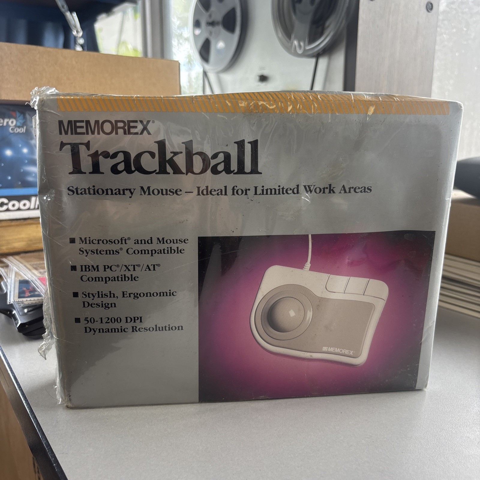 Memorex Trackball Wired Stationary Mouse - NEW IN SEALED BOX