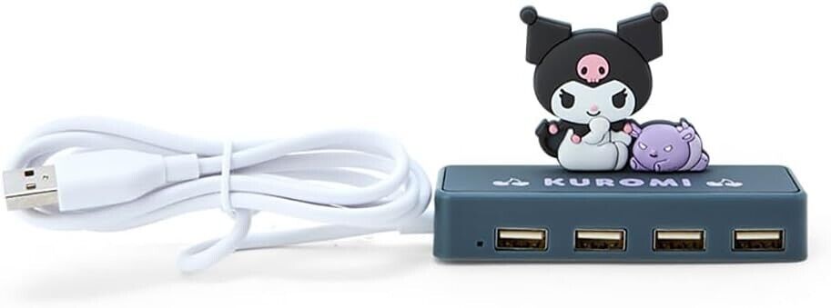 Sanrio. Slim USB Hub. Kuromi .Port 4. 6 x 9.5 x 3cm. Character. 327484