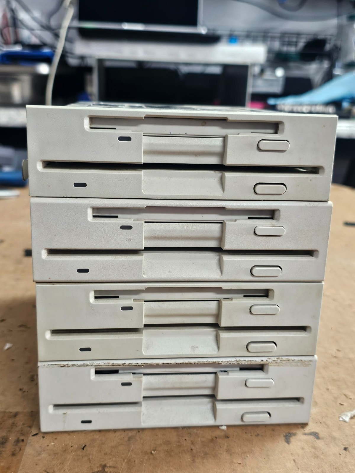 4x Rare Lot Retro Epson SD-800 3.5" & 5.25" Combo Floppy Drive w/Ribbon Cable